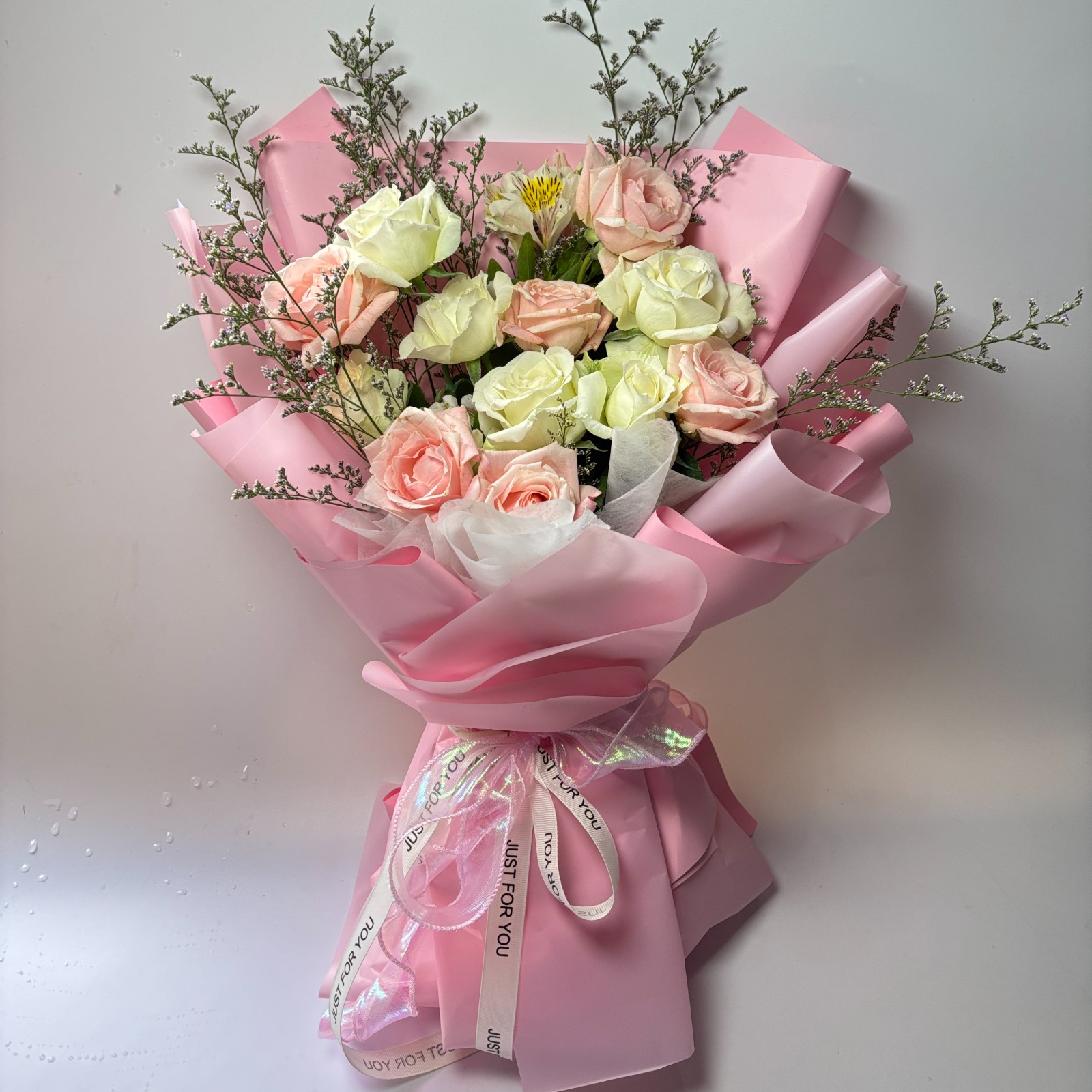 Hannah: Roses, White and Light Pink